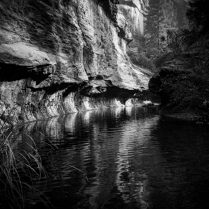 West Fork Tunnel, black and white